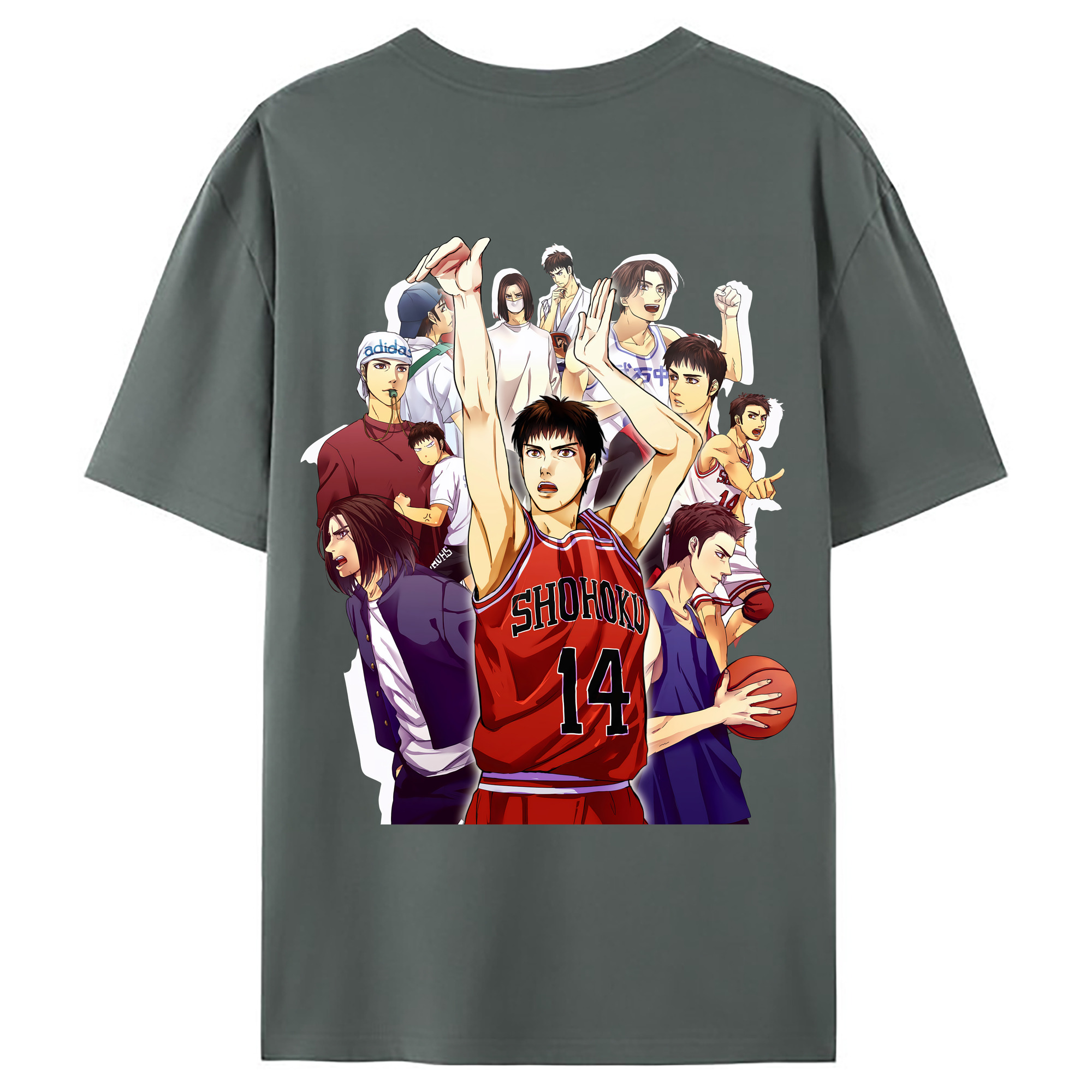 （画像用） SLAM DUNK／スラムダンク 綿100％ メンズ半袖Tシャツ（バックプリント） 通気性